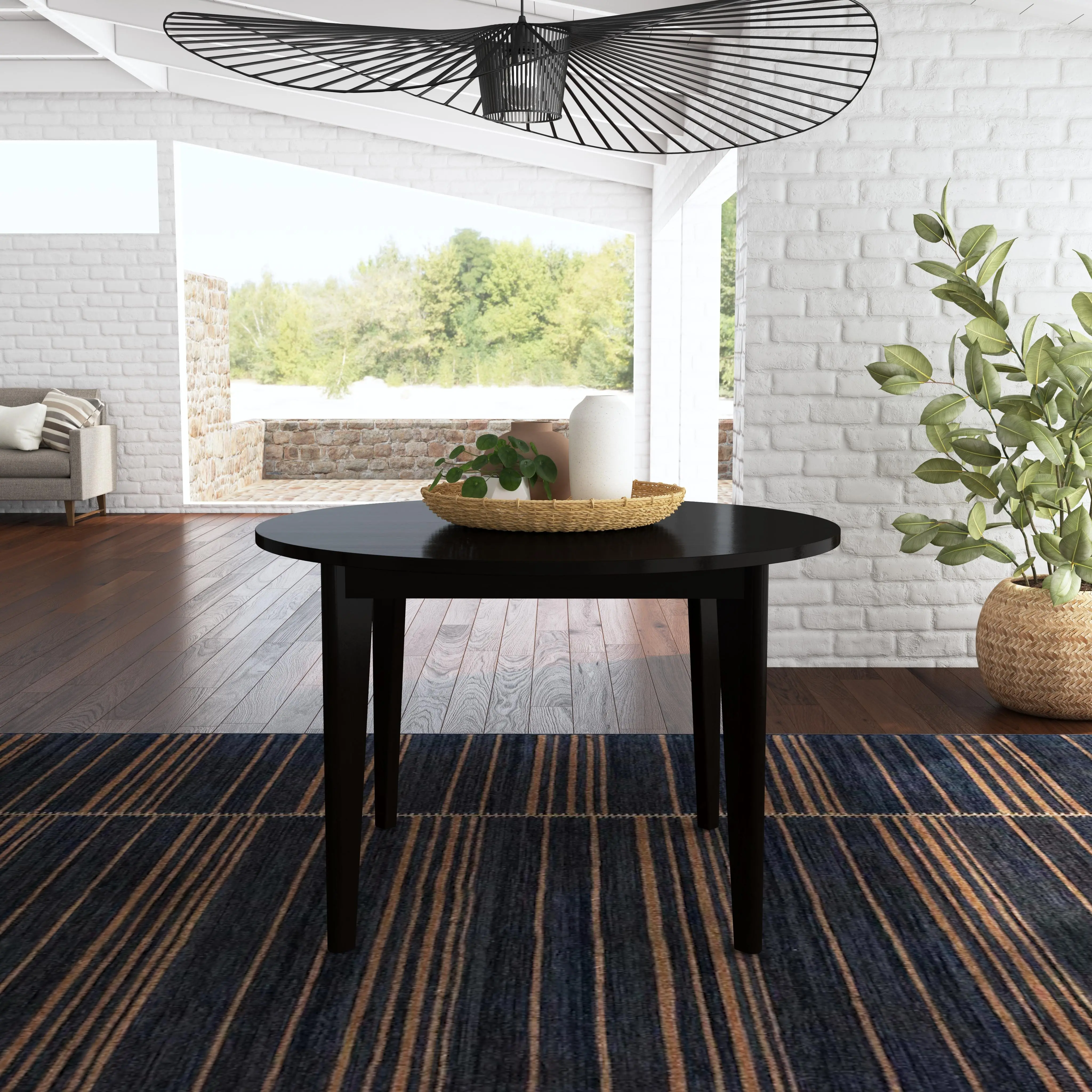 5581-32 Brentwood Black Round Dining Table-2