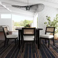 5581-325 Brentwood Black Round Table and 4 Chairs