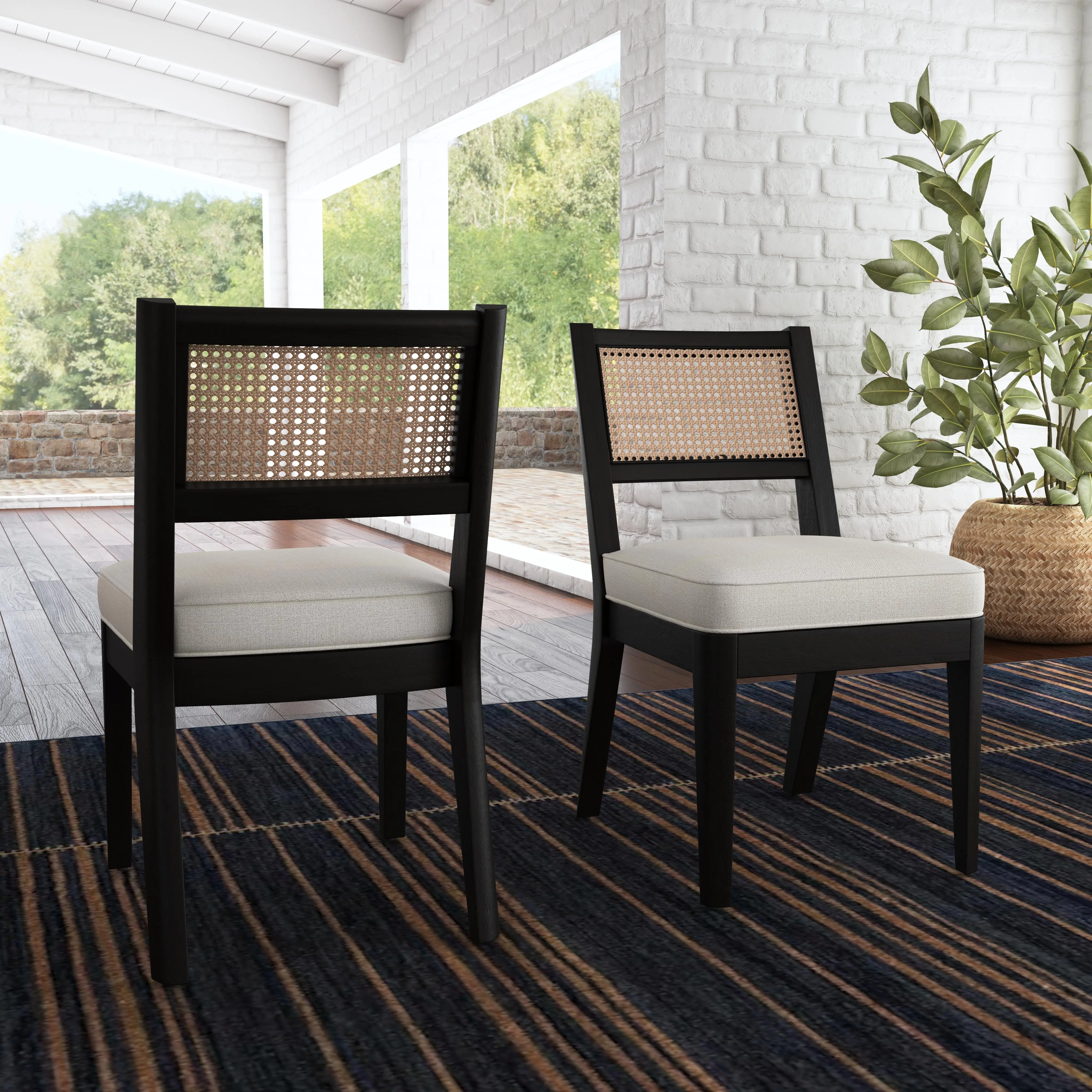 5581-80 Brentwood Black Armless Dining Chair-2