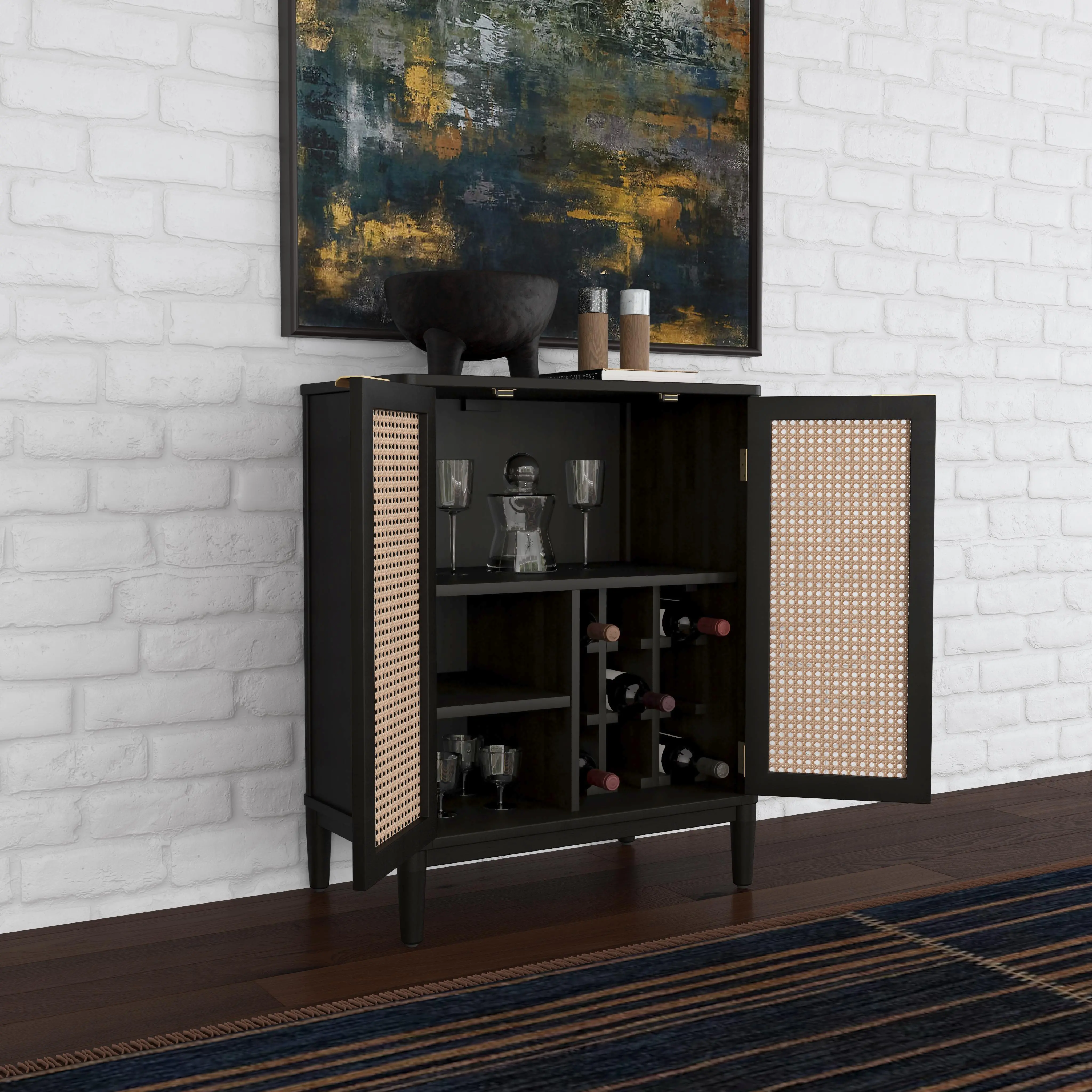 5581-97 Brentwood Black Bar Cabinet-4