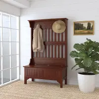 5648-49 Wallace Cherry Hall Tree with Storage Bench