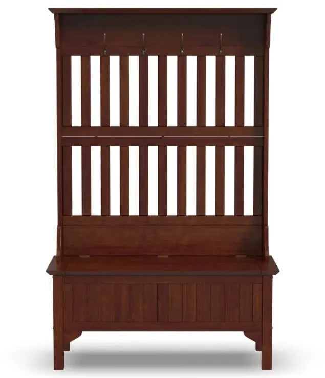 5648-49 Wallace Cherry Hall Tree with Storage Bench-1