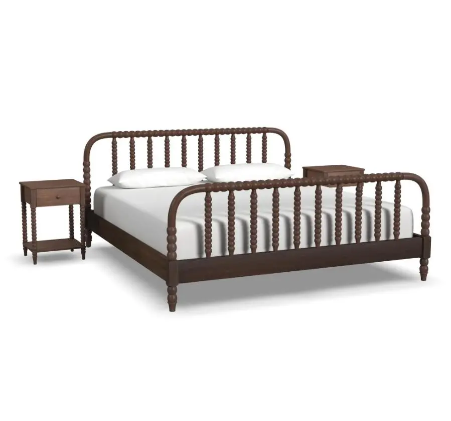 5900-6042 Spindle King Mahogany Bed and Nightstands-7