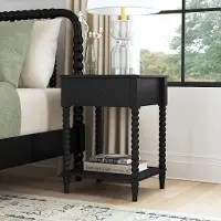 5901-42 Spindle Black Nightstand