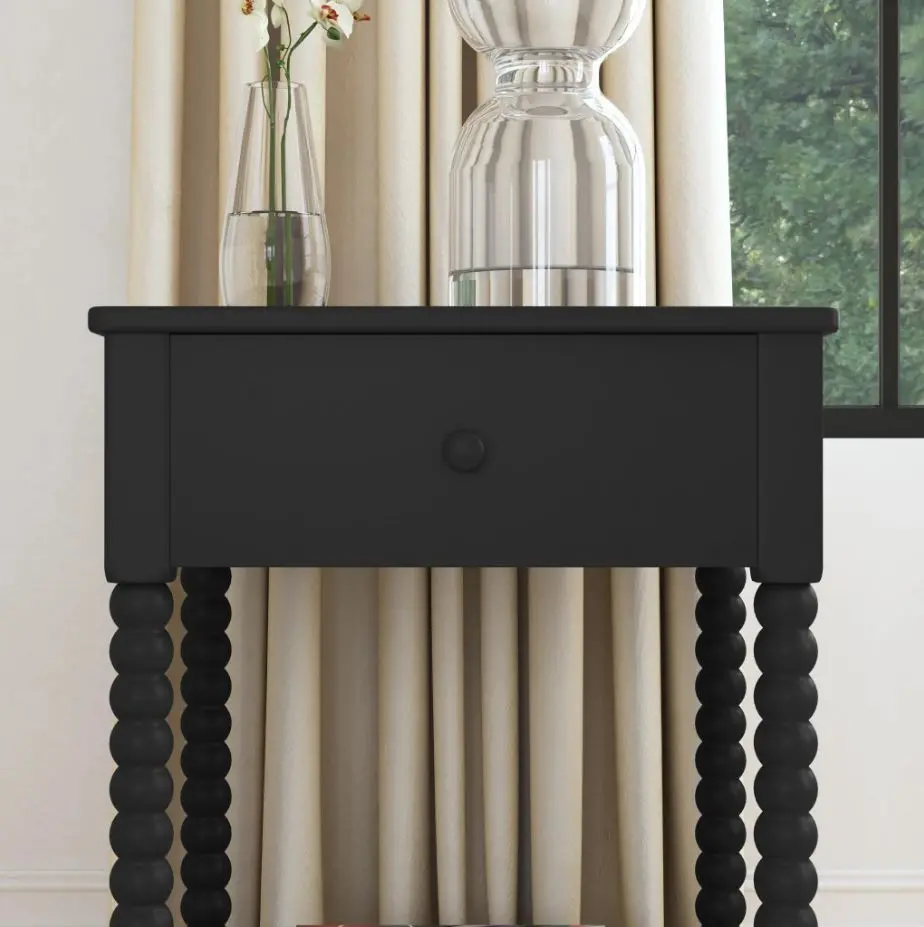 5901-42 Spindle Black Nightstand-3