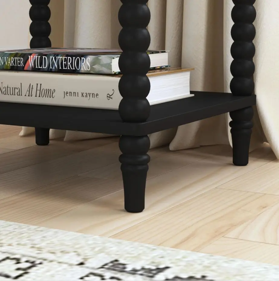 5901-42 Spindle Black Nightstand-4