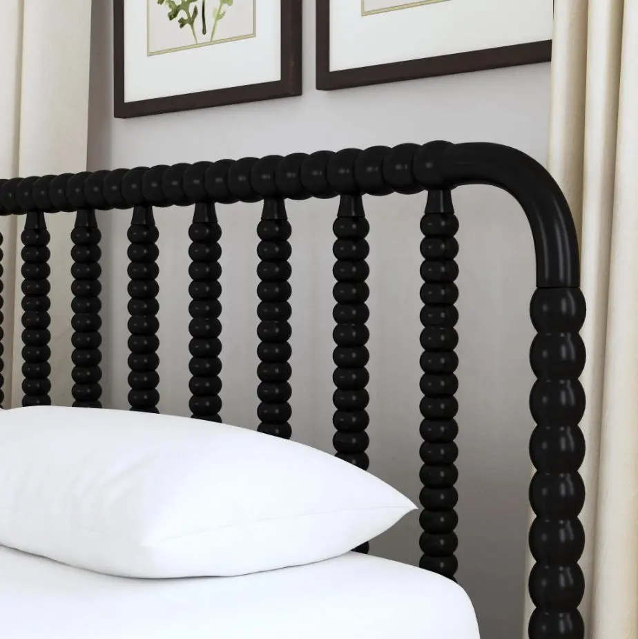 5901-5042 Spindle Queen Black Bed and Nightstands-3