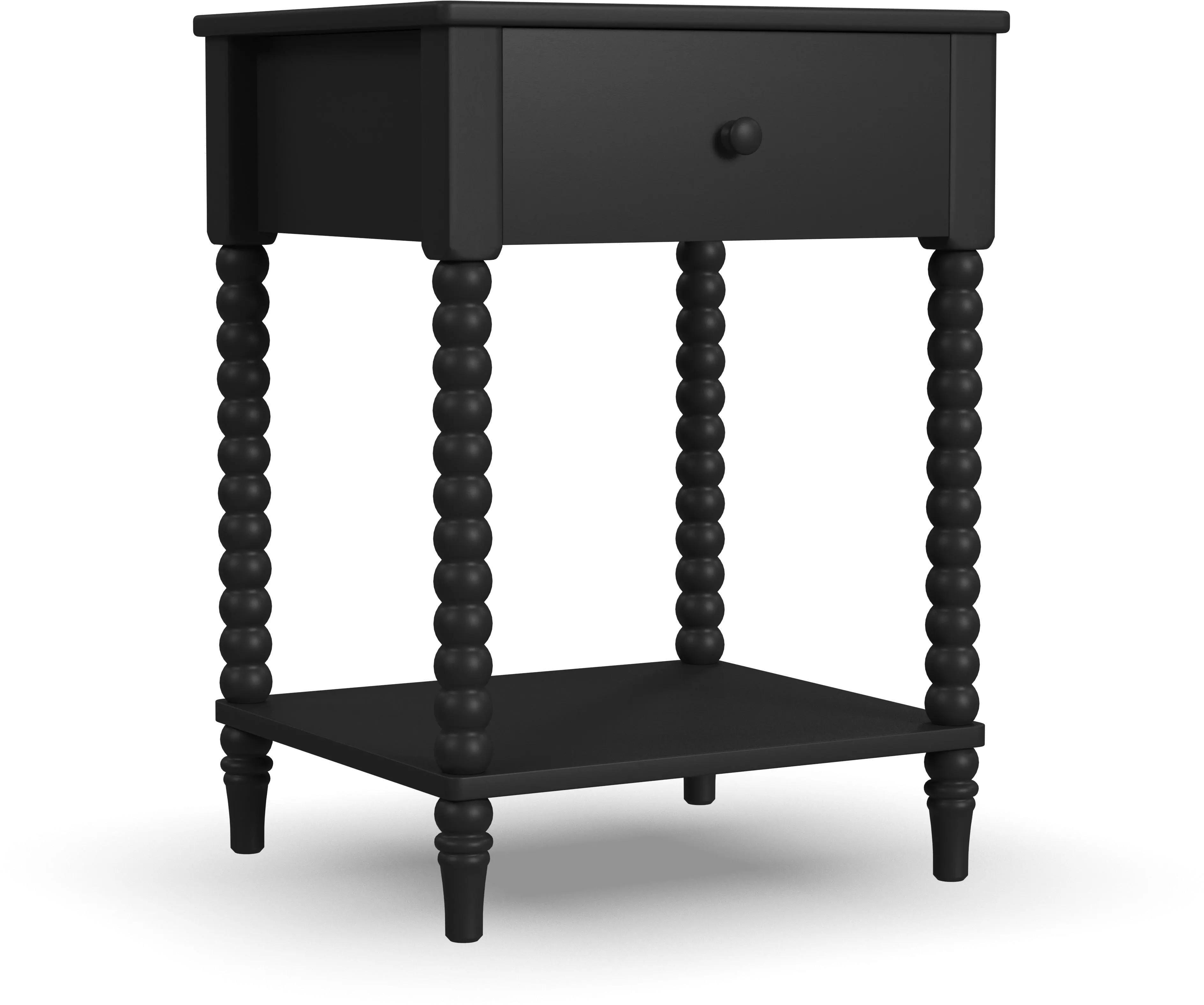 5901-5042 Spindle Queen Black Bed and Nightstands-8
