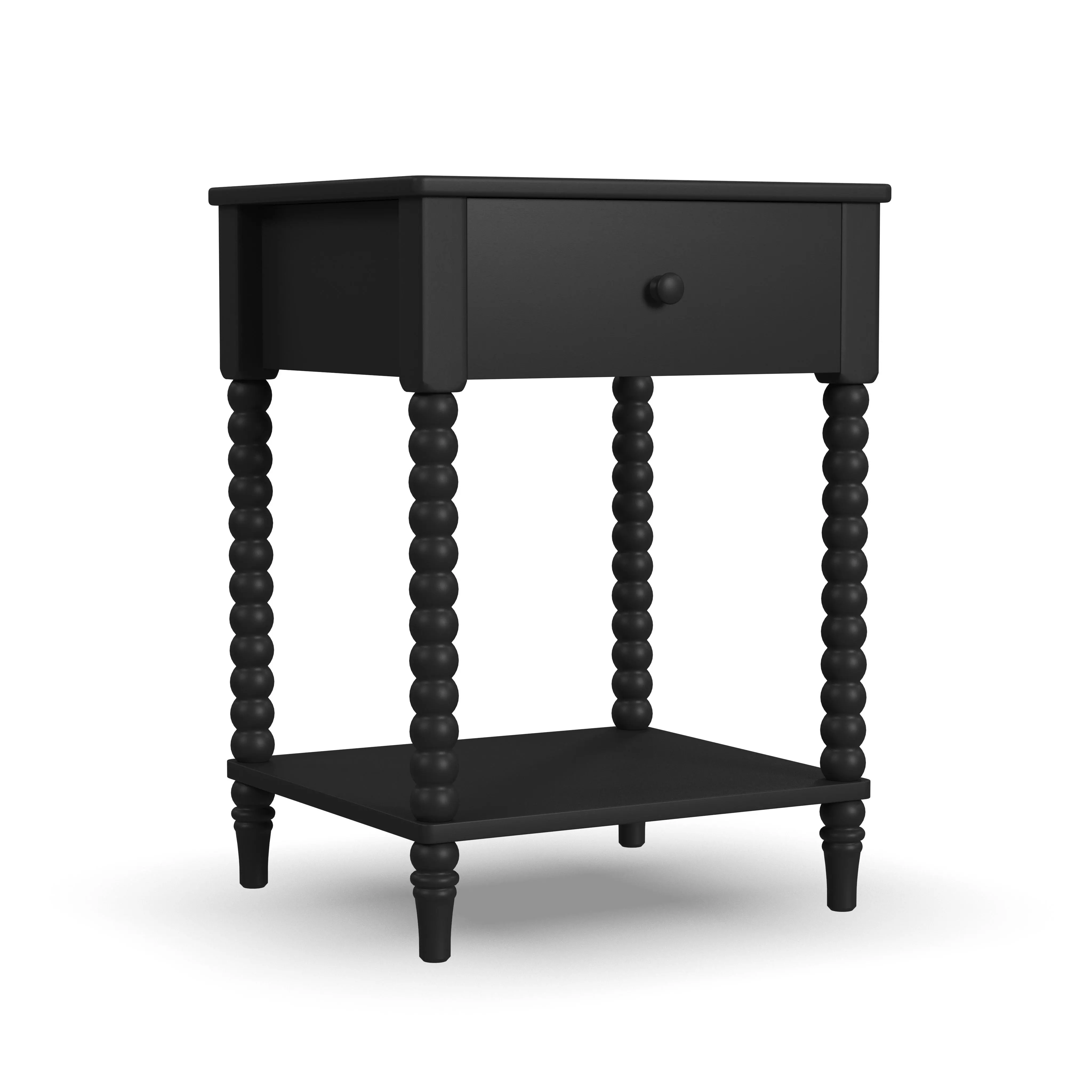 5901-5042 Spindle Queen Black Bed and Nightstands-8