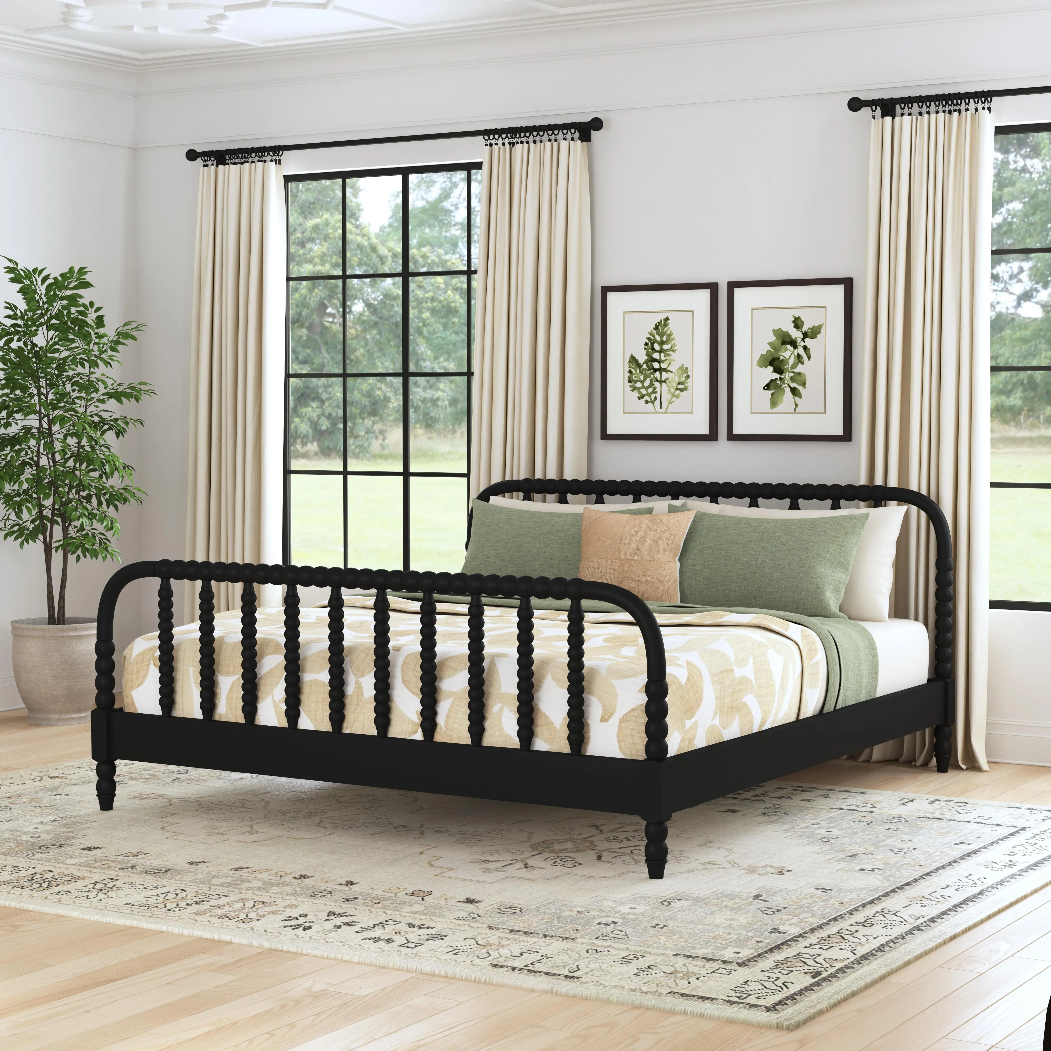 5901-600 Spindle King Black Bed-3