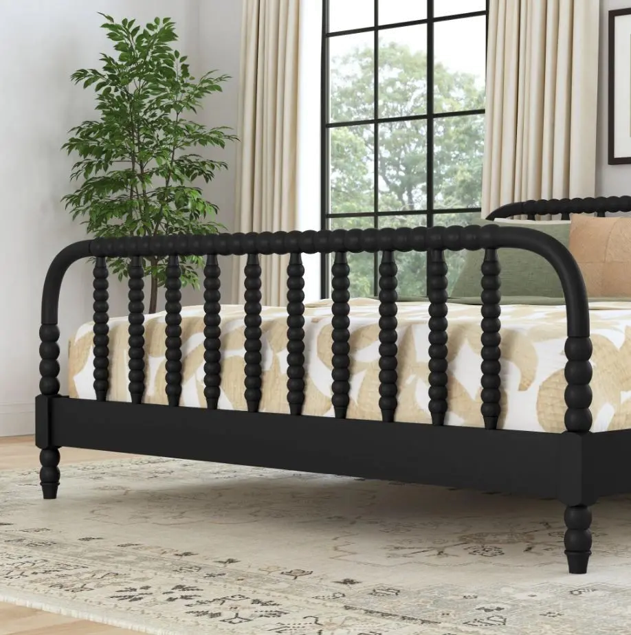 5901-6042 Spindle King Black Bed and Nightstands-6