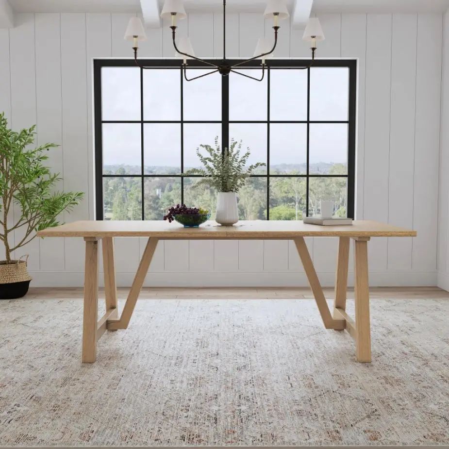 5920-31 Trestle Natural Oak Dining Table-2