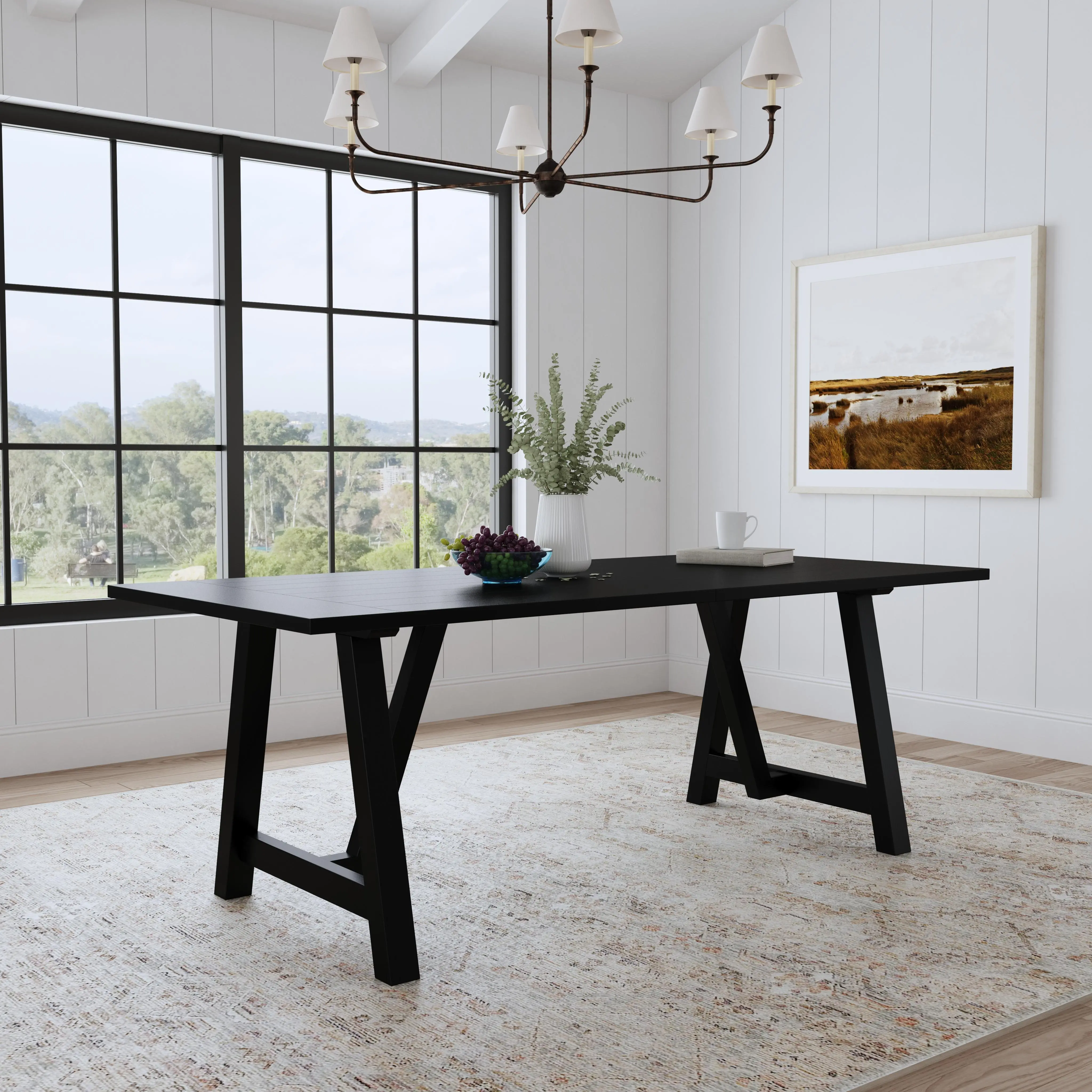 5921-31 Trestle Black Dining Table-2