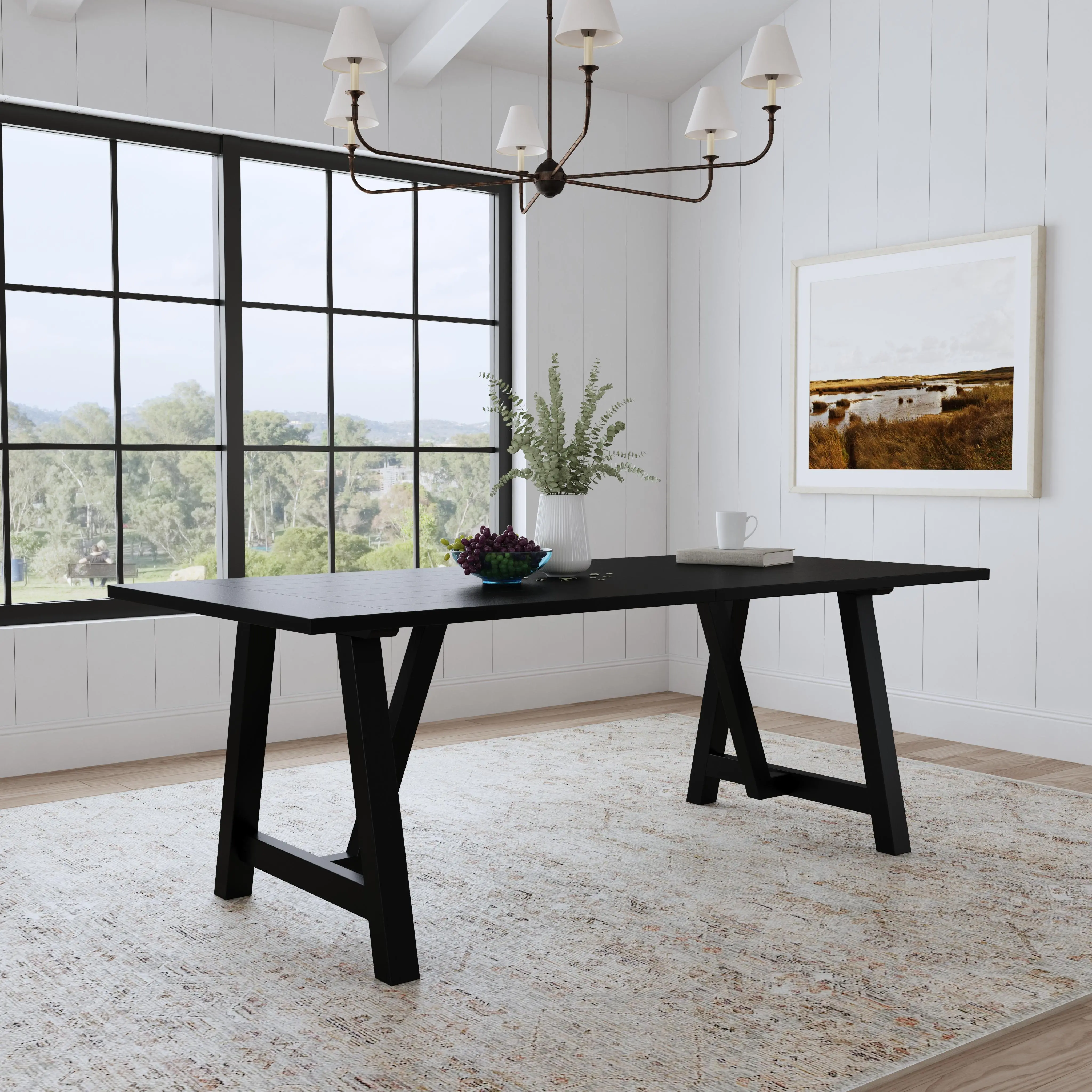 5921-31 Trestle Black Dining Table-3