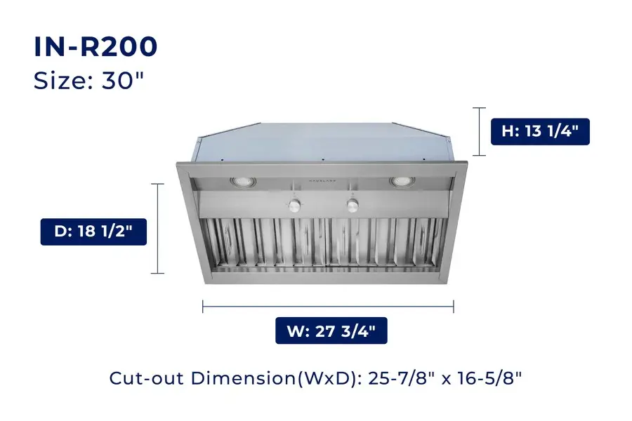 Hauslane | Pro-Style 30” Built-In Range Hood-10