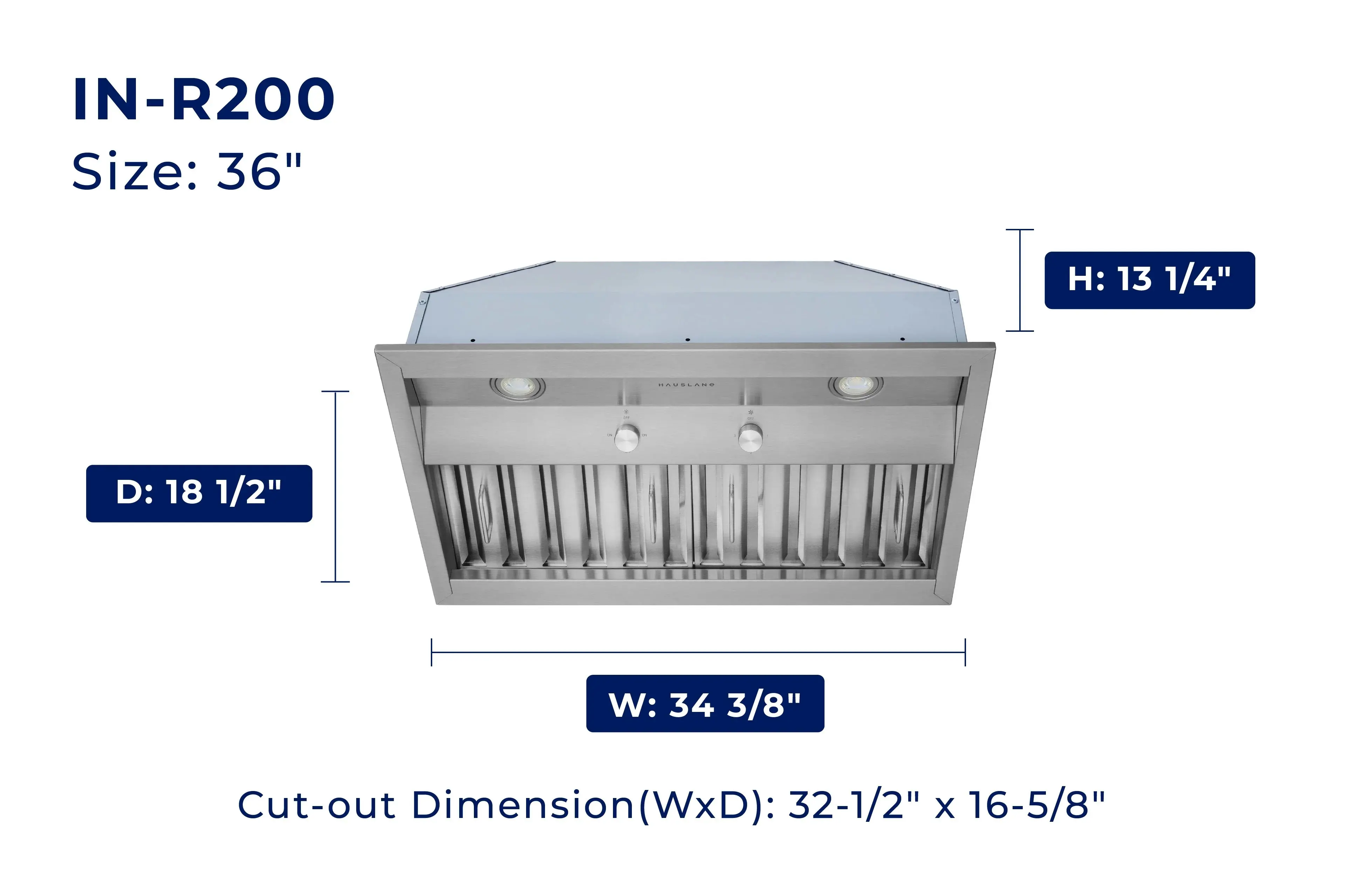 Hauslane | Pro-Style 36” Built-In Range Hood-10