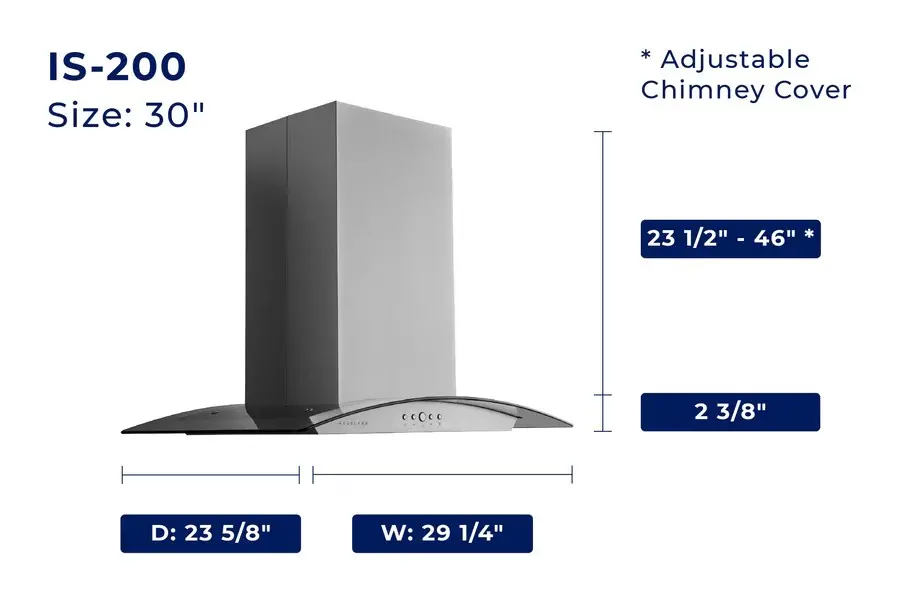 Hauslane | Chef 30  Convertible Stainless Steel Island Range Hood-12