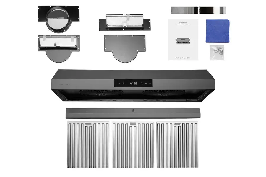 Hauslane | Chef 36  Undercabinet Black Stainless Steel Range Hood-4