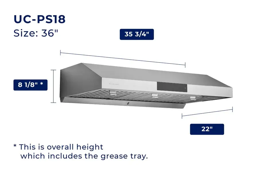 Hauslane | Chef 36  Undercabinet Matte Black Range Hood-3