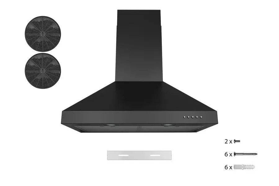 Hauslane | Chef 30  Convertible Matte Black Wall-Mounted Range Hood-6