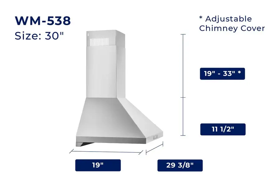 Hauslane | Chef 30  Convertible Stainless Steel Wall-Mounted Range Hood-8