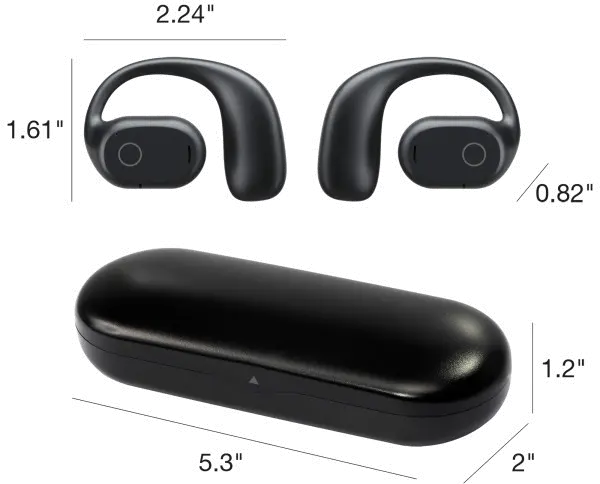 IAEBTO34B iLive Black Wireless Open Ear Earbuds-3