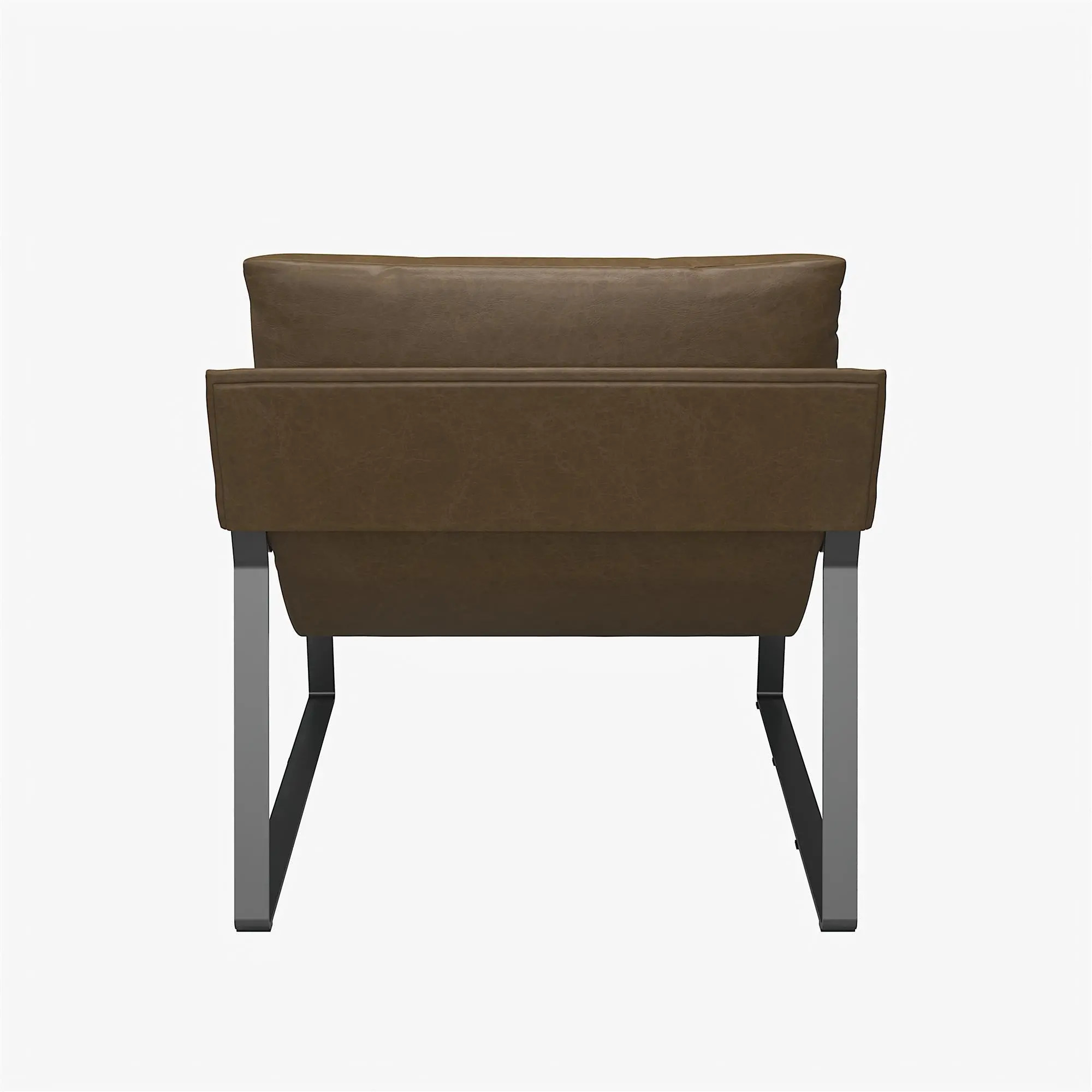 Gatsby Camel Brown Faux Leather Sling Accent Chair-5