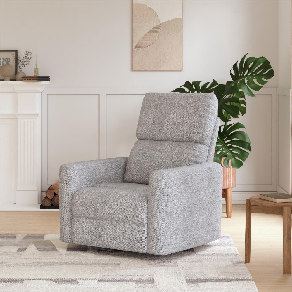 Lukas Gray Boucle Swivel Recliner