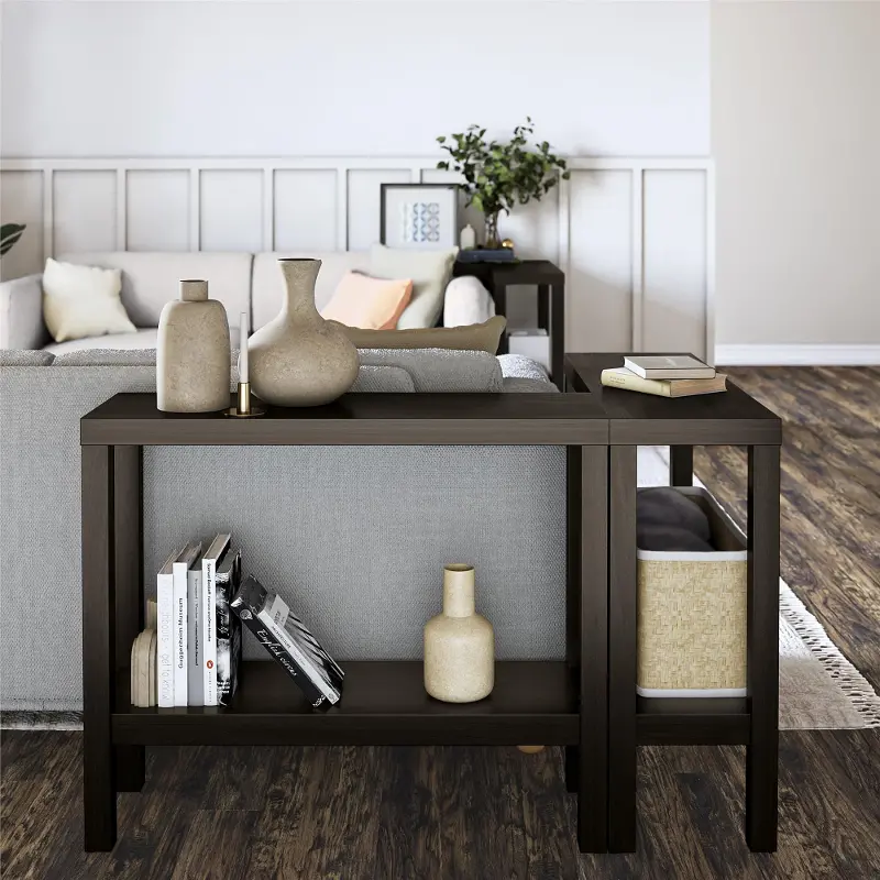 Parsons Brown Sofa Table, Set of Two