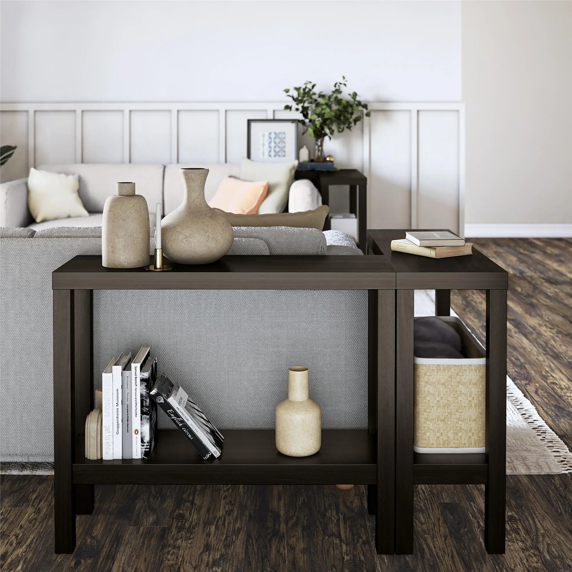 Parsons Brown Sofa Table, Set of Two-2
