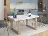Arvid Gloss White and Oak Dining Table