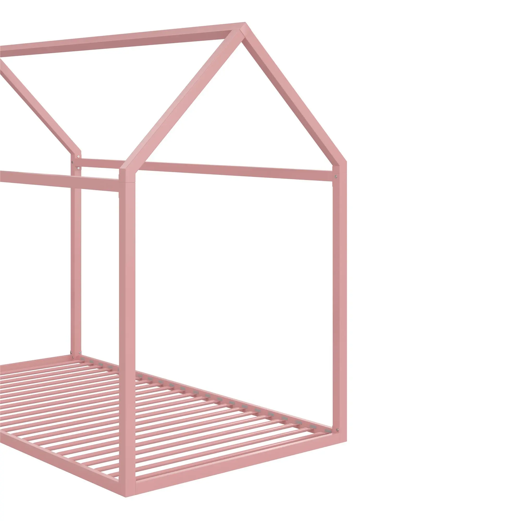 Little Seeds Skyler Blush Pink Metal Montessori House Twin Bed-6