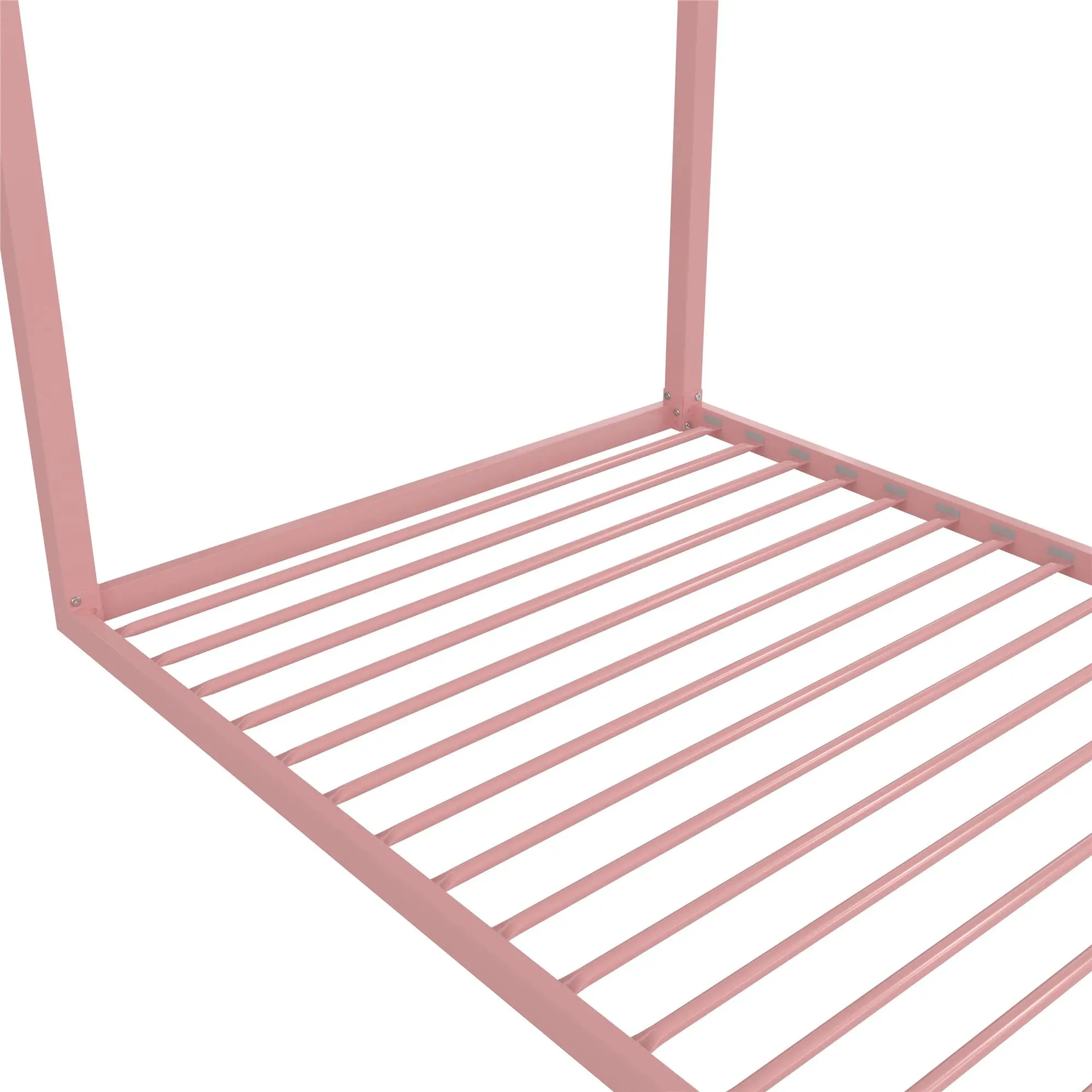 Little Seeds Skyler Blush Pink Metal Montessori House Twin Bed-8