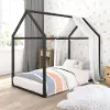 Little Seeds Skyler Black Metal Montessori House Twin Bed