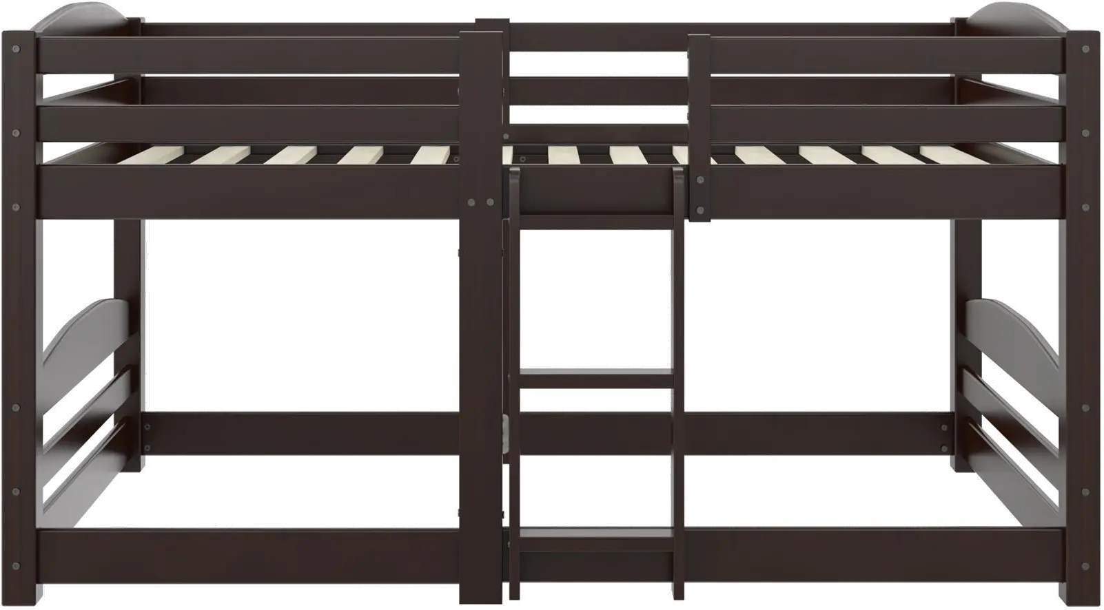 Birley Espresso Twin Over Twin Low Wood Bunk Bed-2