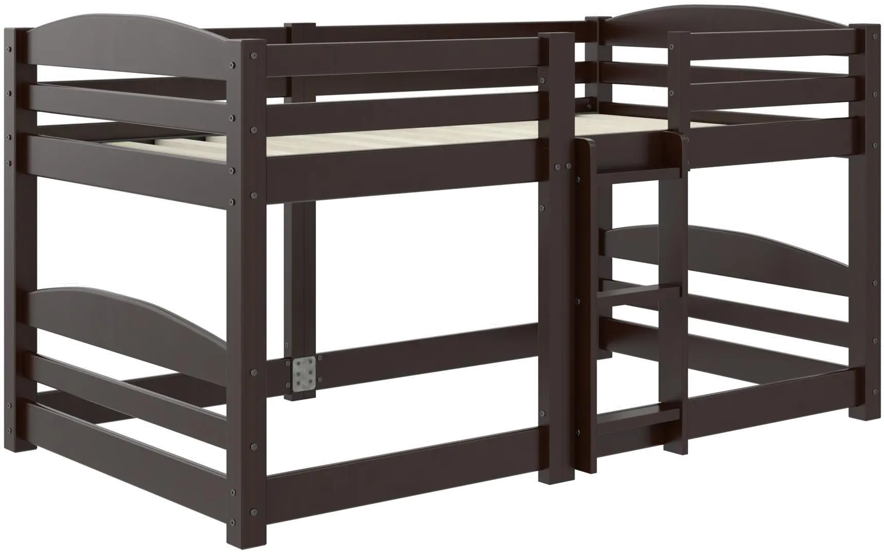 Birley Espresso Twin Over Twin Low Wood Bunk Bed-3