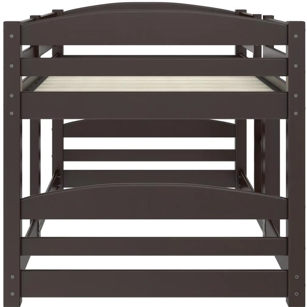 Birley Espresso Twin Over Twin Low Wood Bunk Bed-4