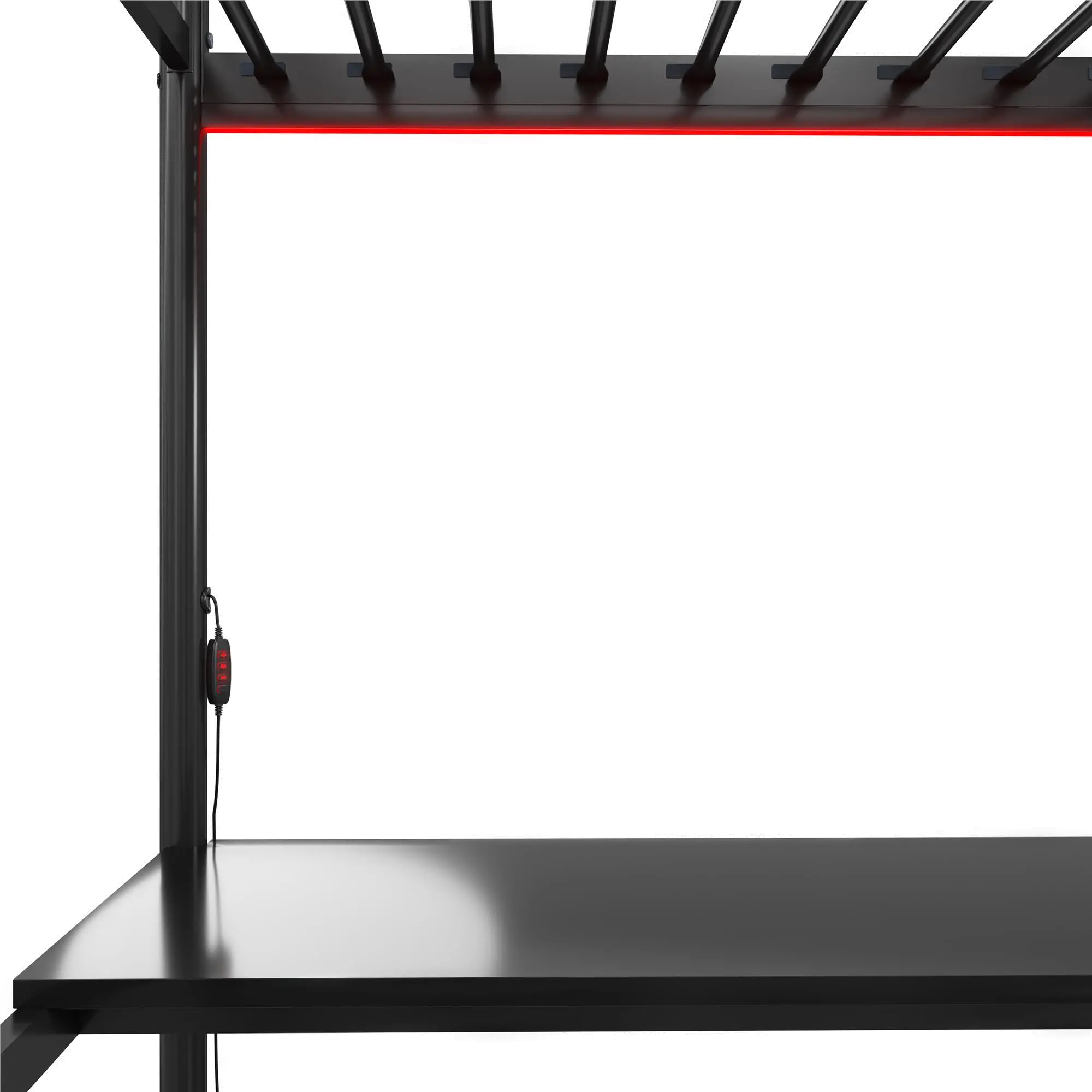 NTense Contra Black Twin Loft Bed with Desk and LED Lights-10