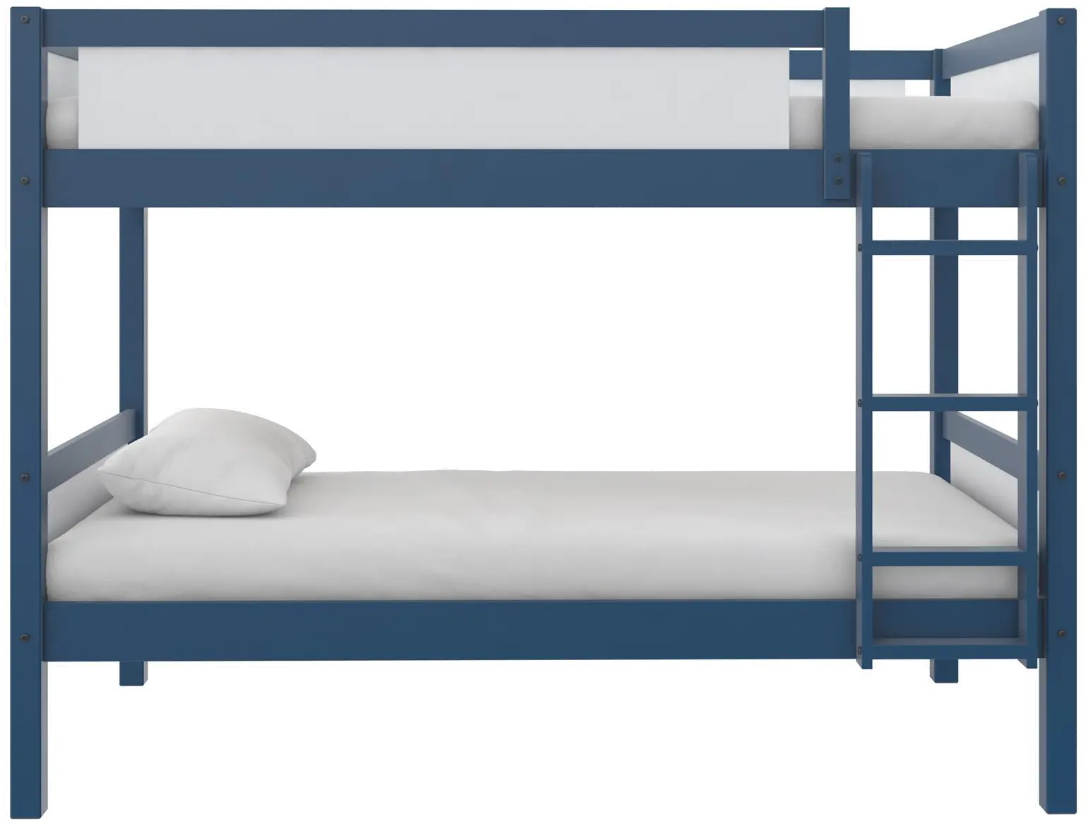 Adrian Navy Blue Wood Twin over Twin Bunk Bed-1