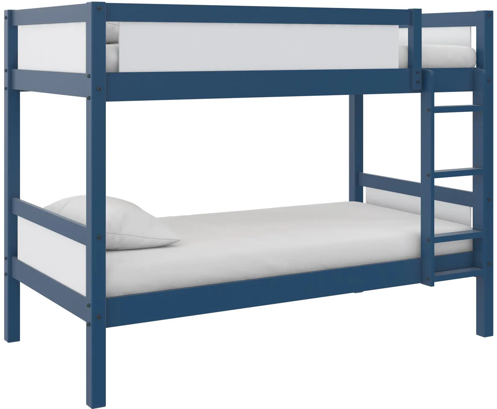 Adrian Navy Blue Wood Twin over Twin Bunk Bed-4