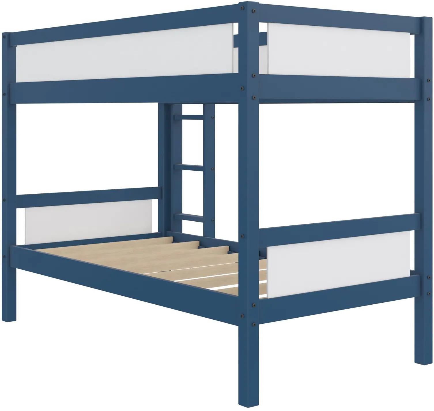 Adrian Navy Blue Wood Twin over Twin Bunk Bed-6