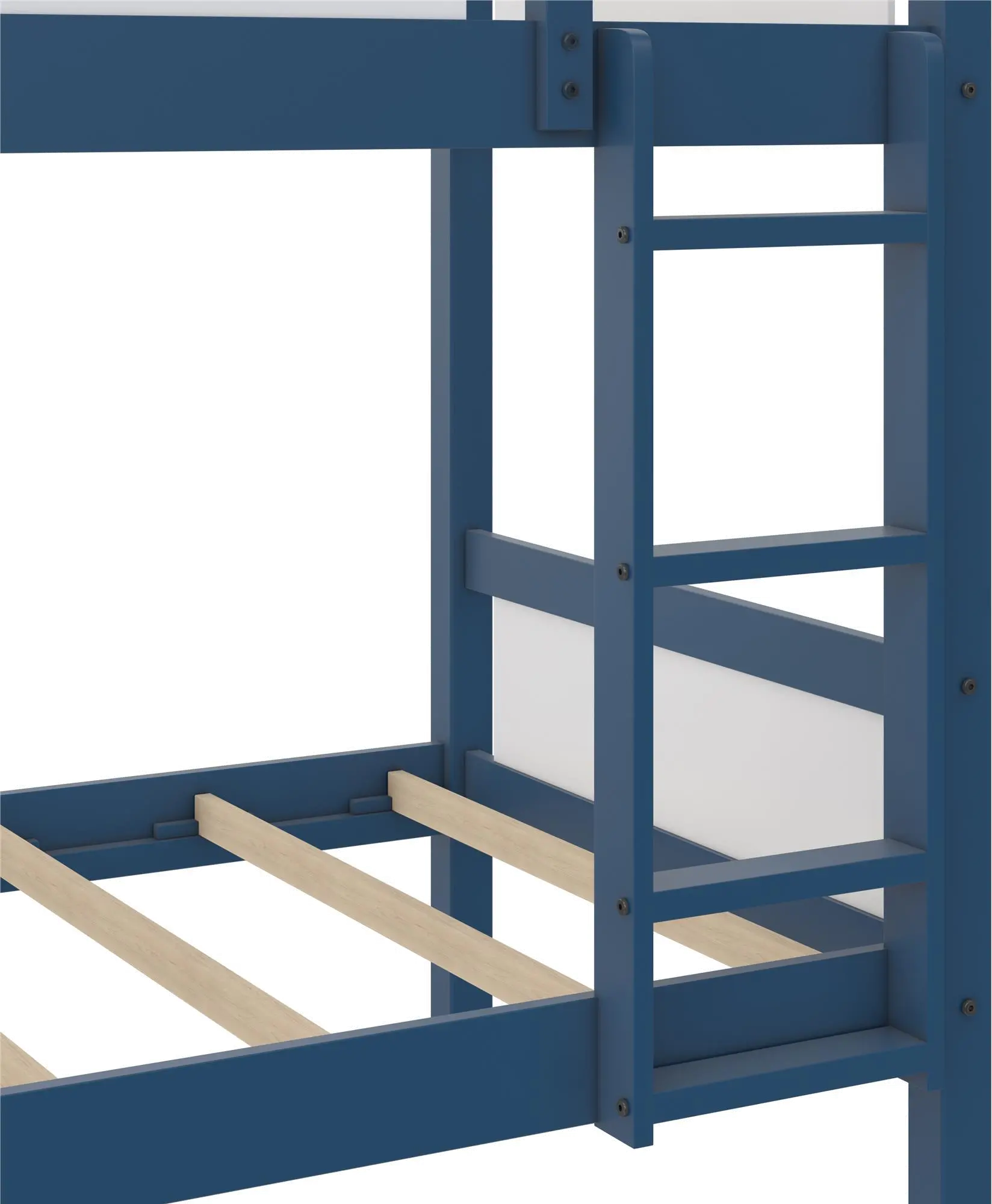 Adrian Navy Blue Wood Twin over Twin Bunk Bed-9