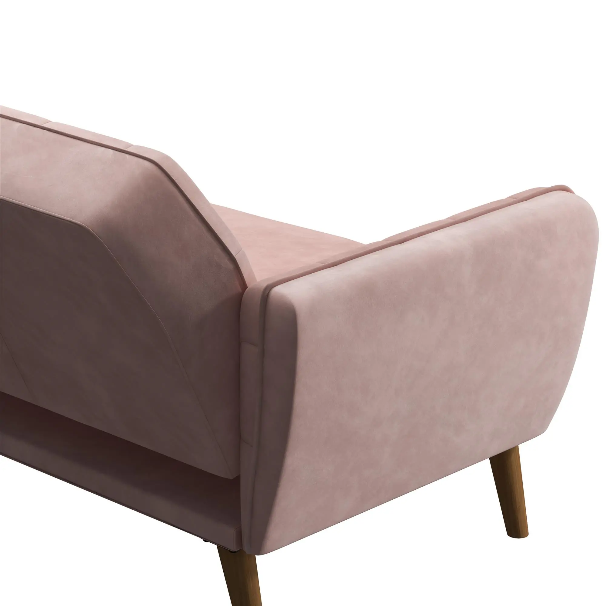 Tallulah Pink Velvet Memory Foam Futon-10