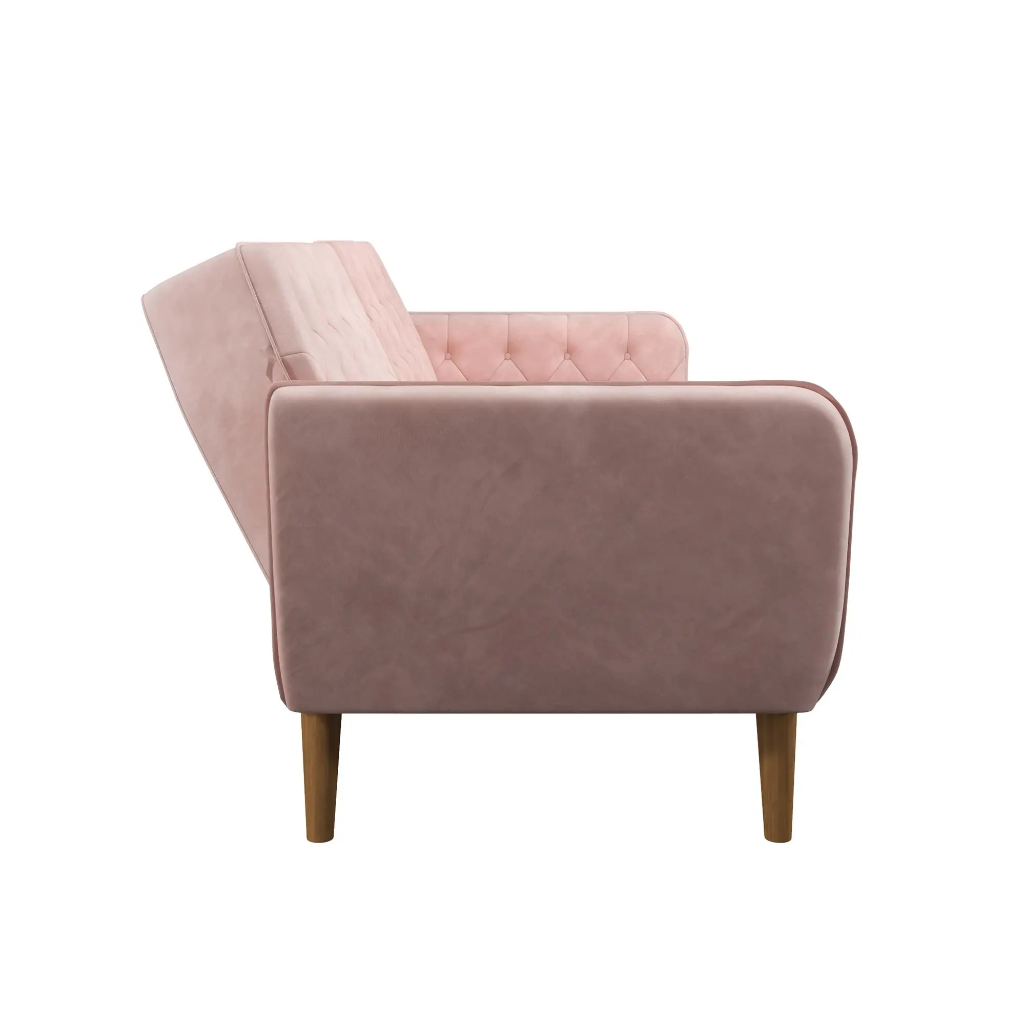 Tallulah Pink Velvet Memory Foam Futon-7
