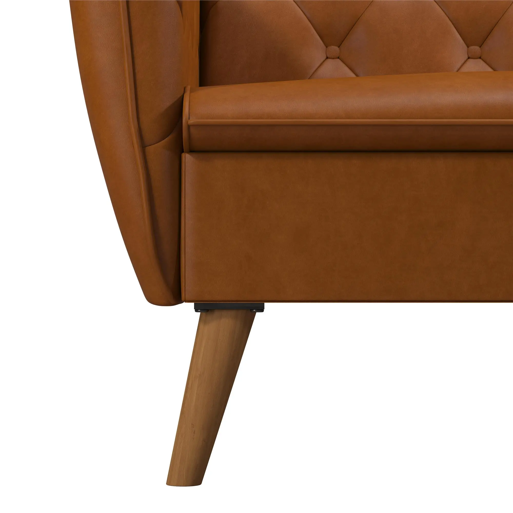 Tallulah Camel Faux Leather Memory Foam Futon-10