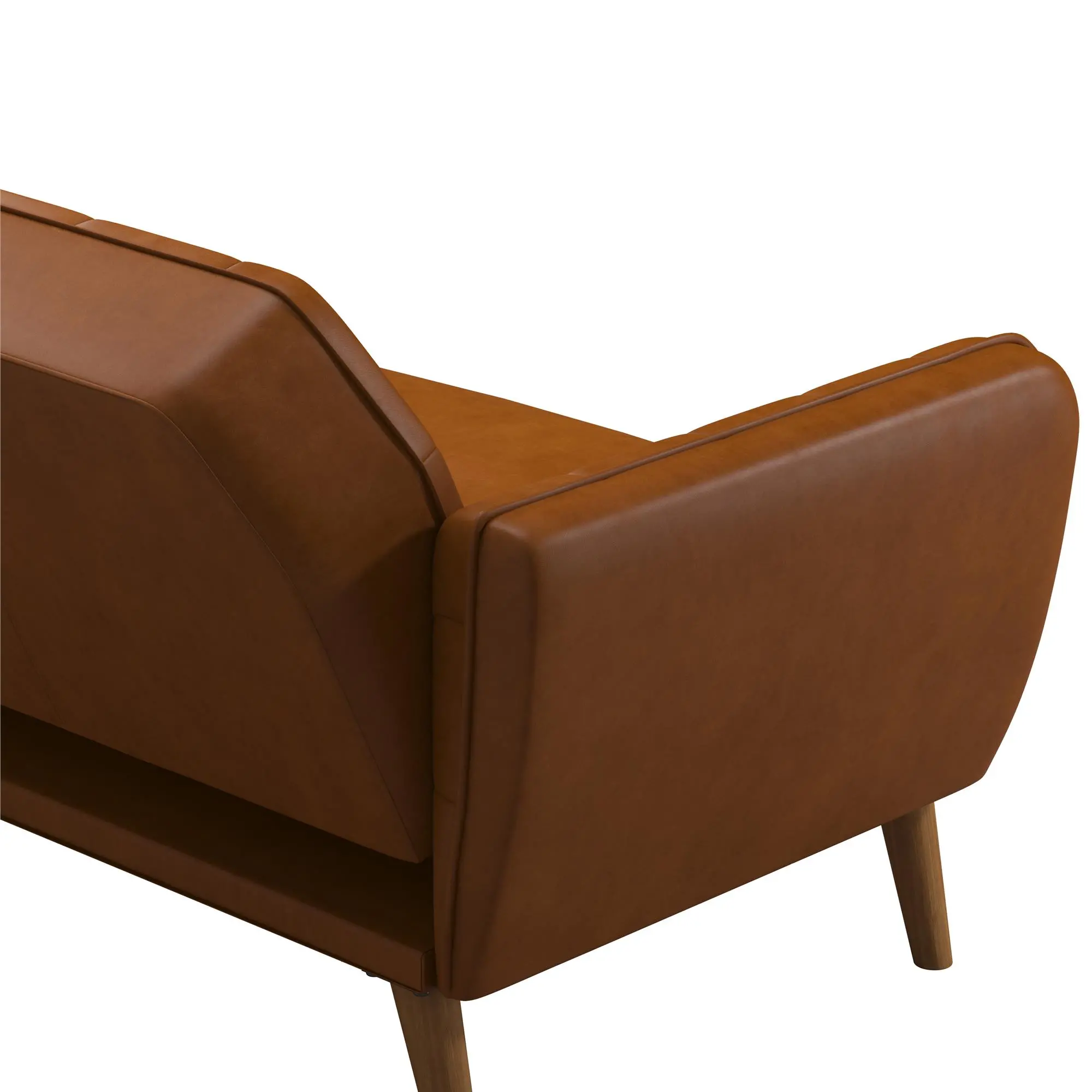 Tallulah Camel Faux Leather Memory Foam Futon-11
