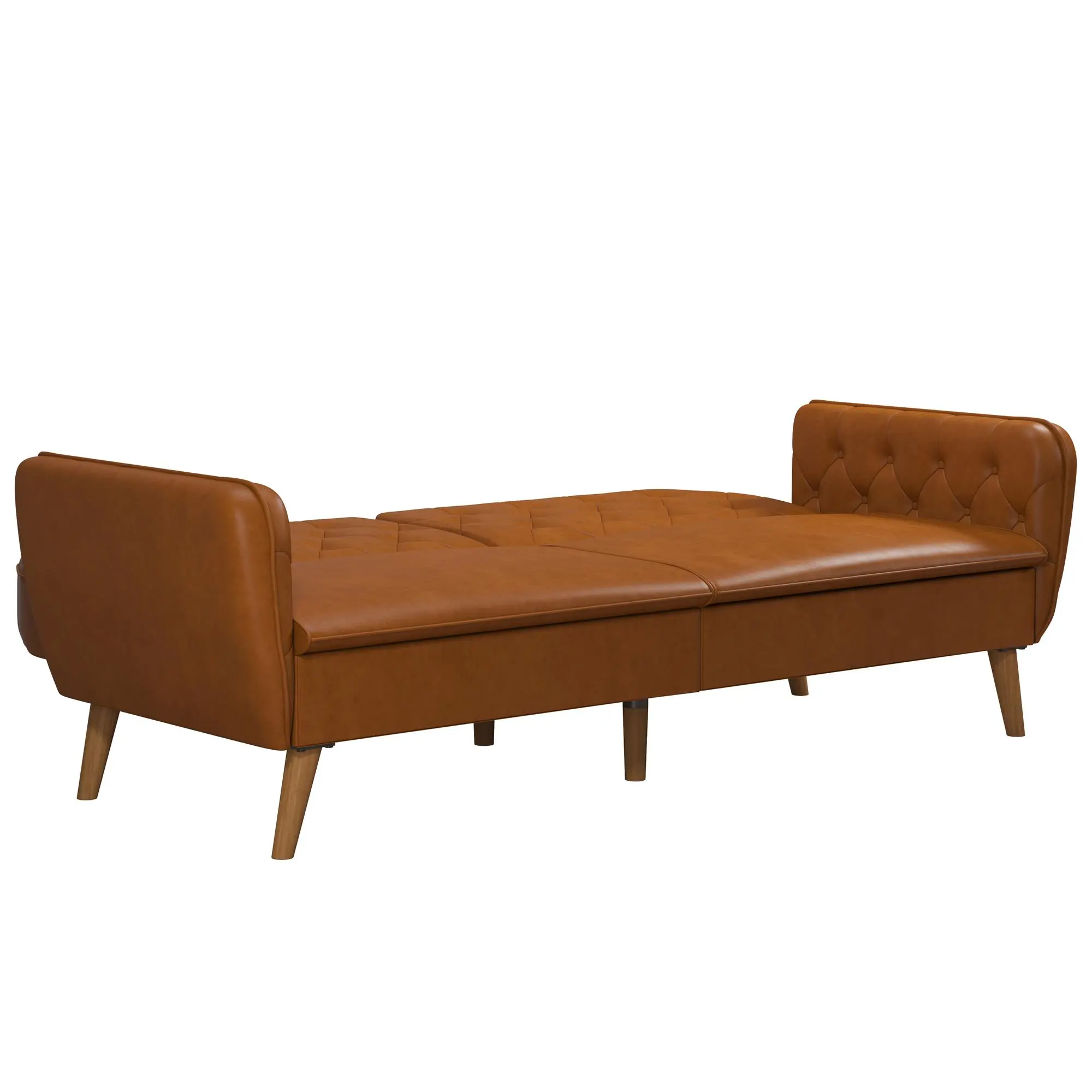 Tallulah Camel Faux Leather Memory Foam Futon-6