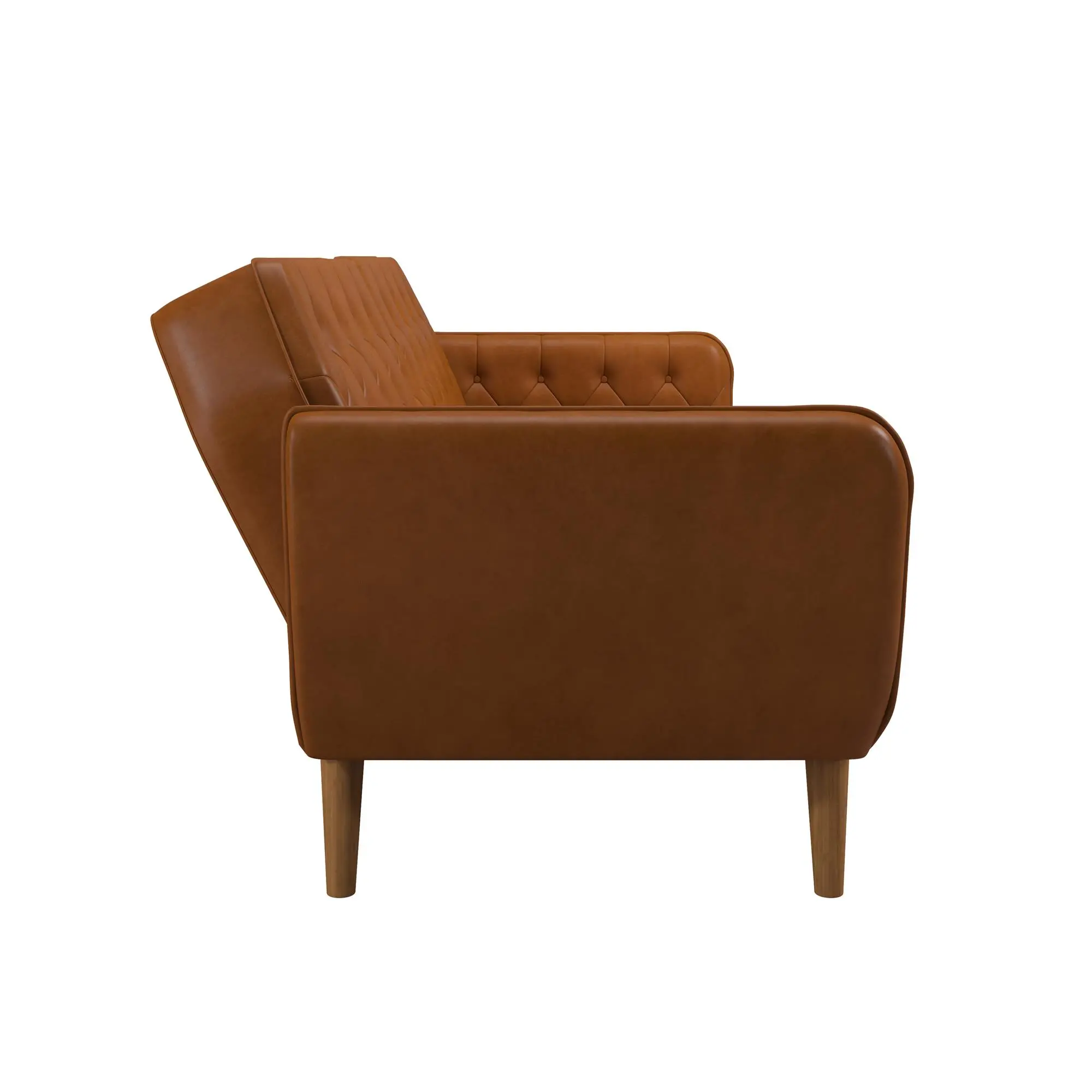 Tallulah Camel Faux Leather Memory Foam Futon-7