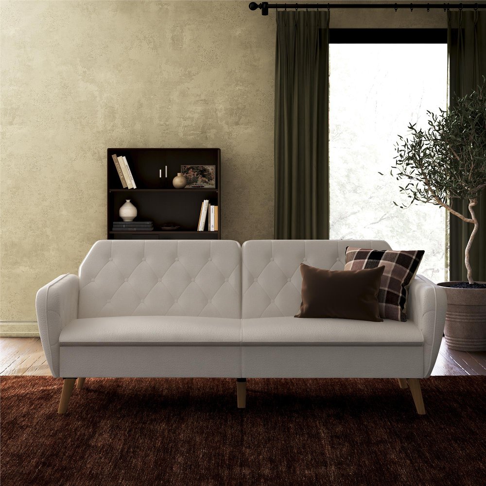 Tallulah Ivory Boucle Memory Foam Futon