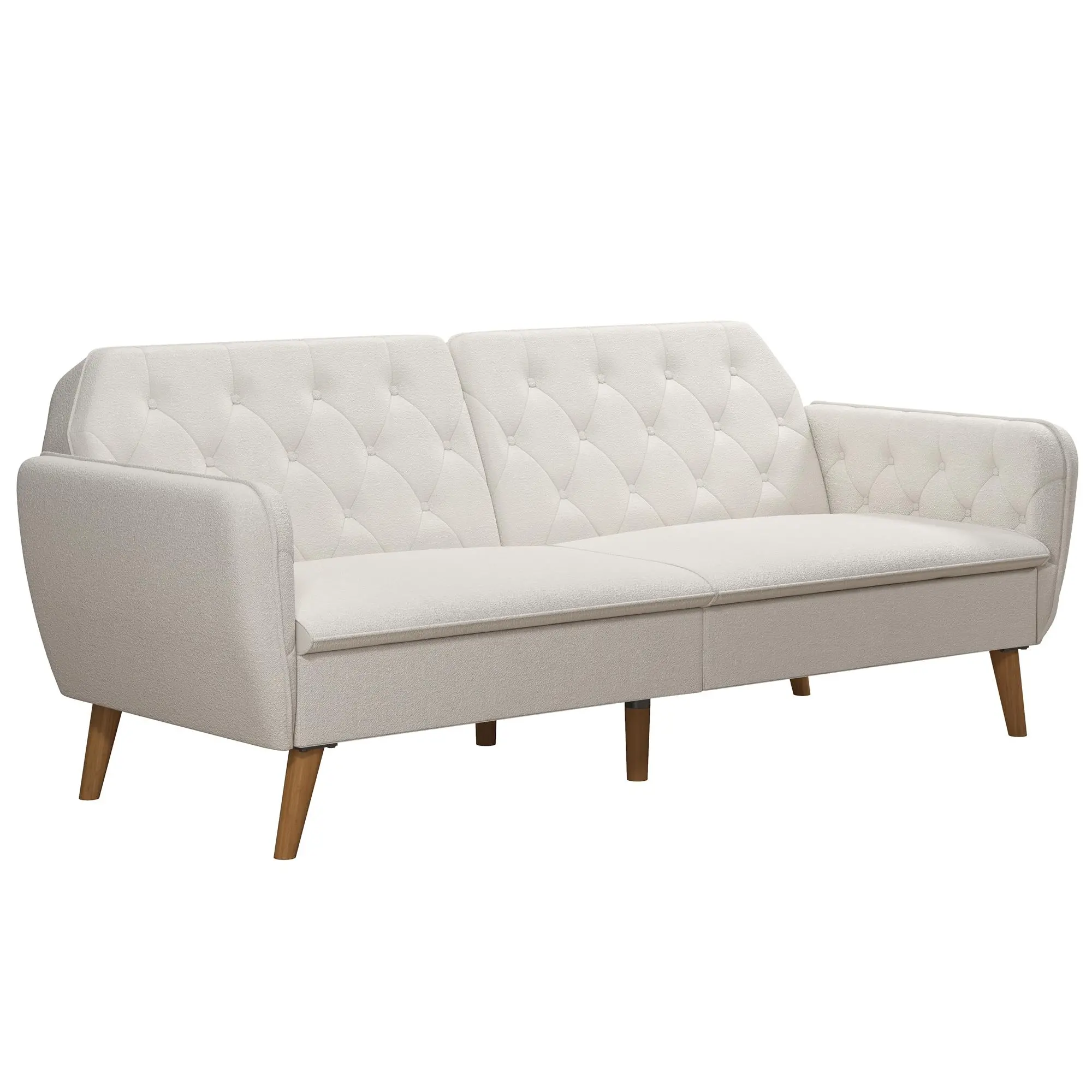 Tallulah Ivory Boucle Memory Foam Futon-3